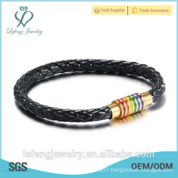 black sports skateboard Bracelet With 316L Stainless Steel Bracelet made by Lefeng jewelry manufacture